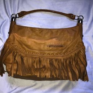 B. Makowky leather fringe hobo bag.